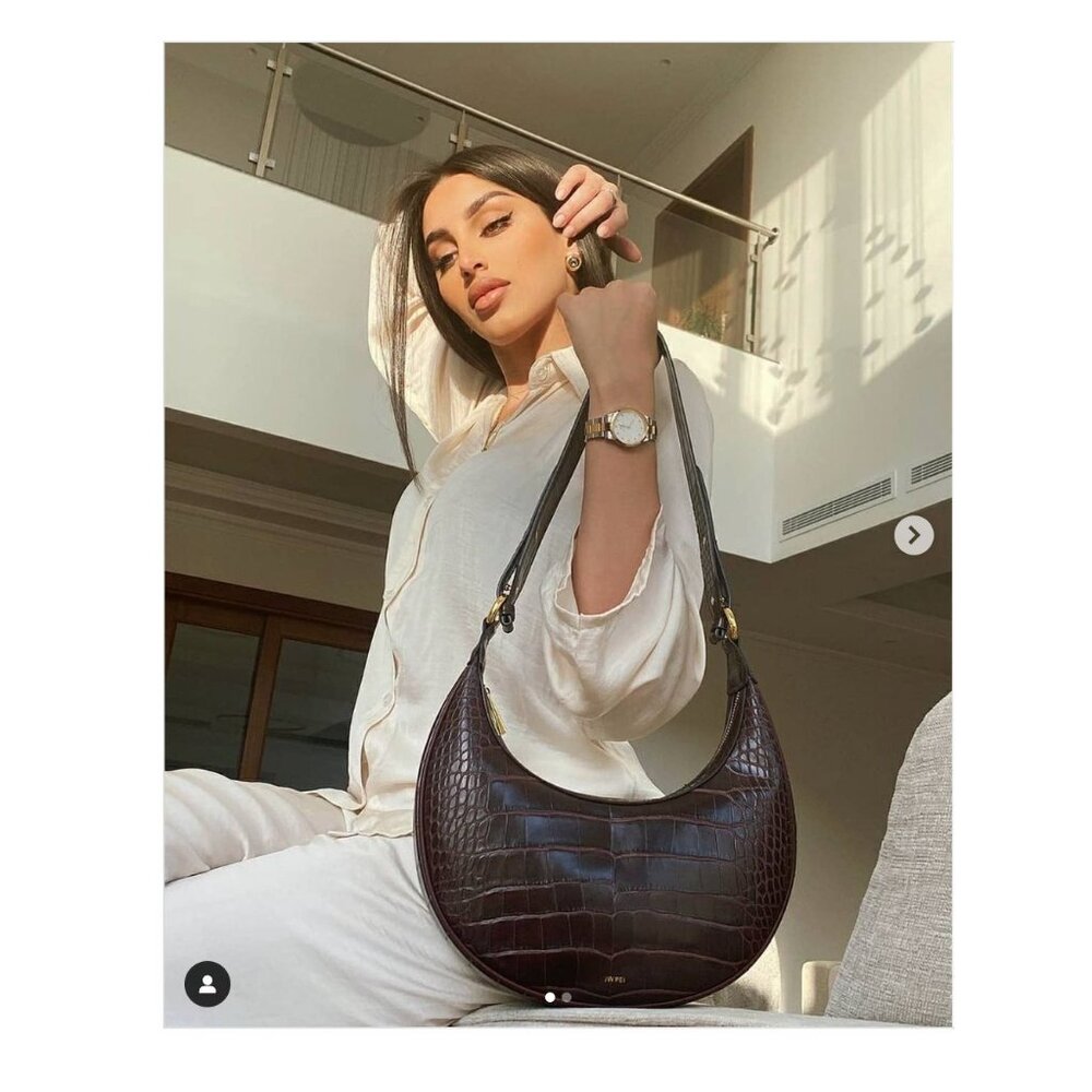 JW PEI Carly Saddle Bag in Brown Croc New Womens Shoulder Purse - Picture 14 of 14